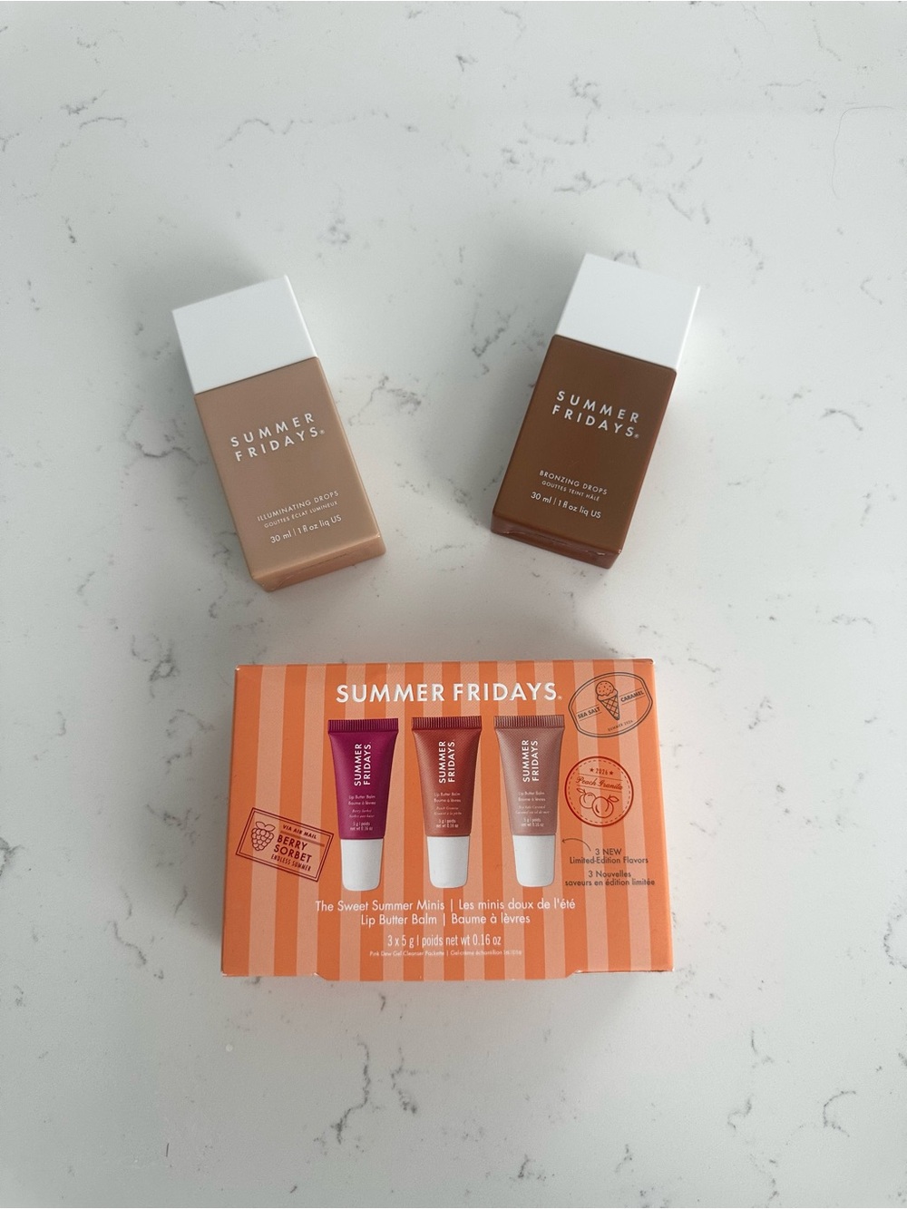 Summer Fridays NEW Bronzer Drops, Illuminating Drops & Minis Lip Butter Trio Set